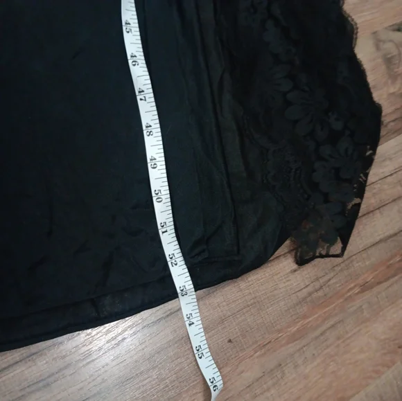 Vintage Black Lace Trim Long Chemise Slip - Picture 7 of 7